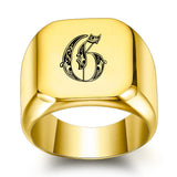 Klassischer Initialenring in Gold – Ansicht 7