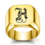 Klassischer Initialenring in Gold – Ansicht 8