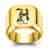 Klassischer Initialenring in Gold – Ansicht 8