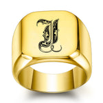 Klassischer Initialenring in Gold – Ansicht 9