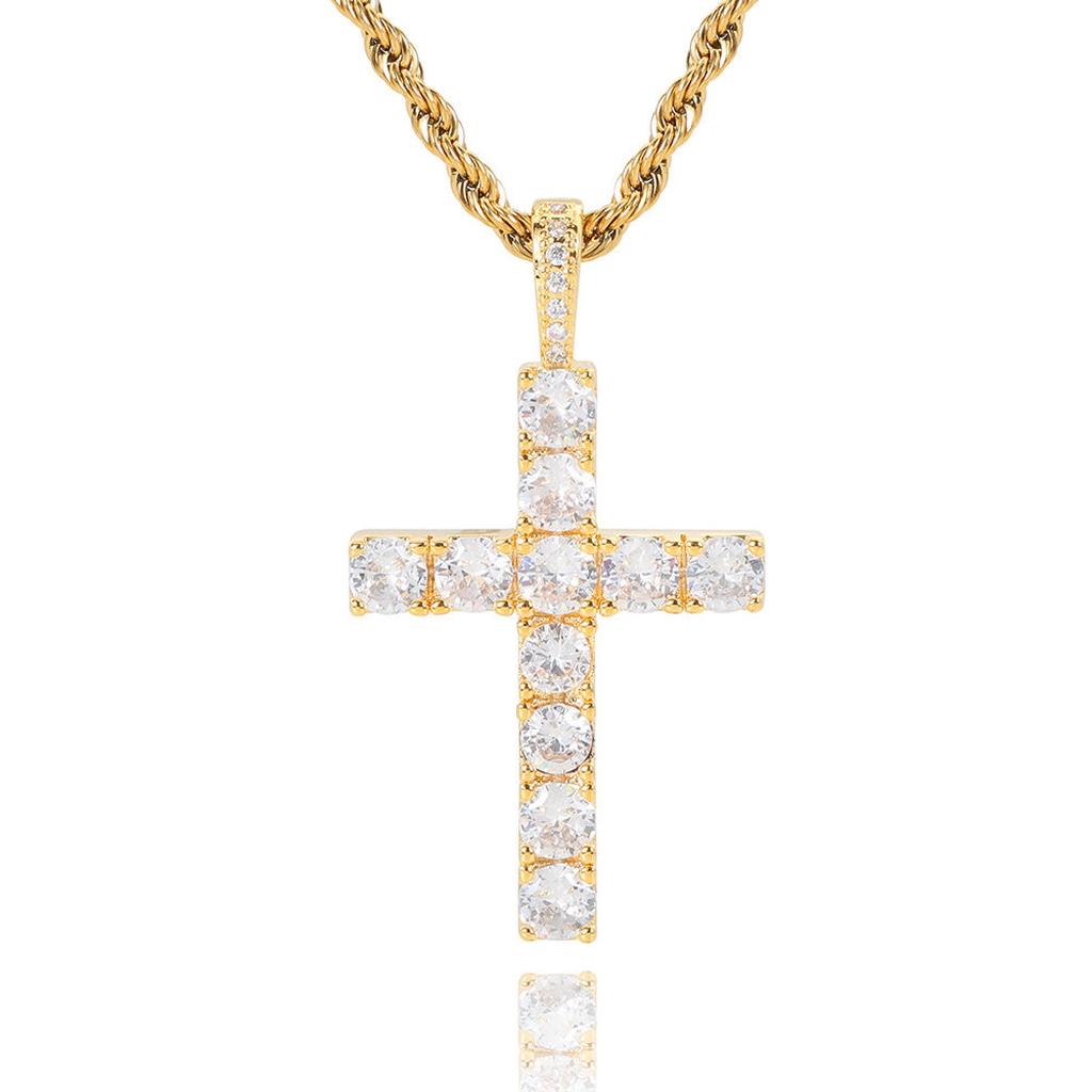 Kreuzkette in Gold