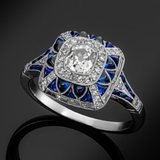 Leuchtend blauer quadratischer Ring