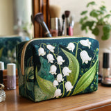 Gesteppte Kosmetiktasche mit zarten Lilien