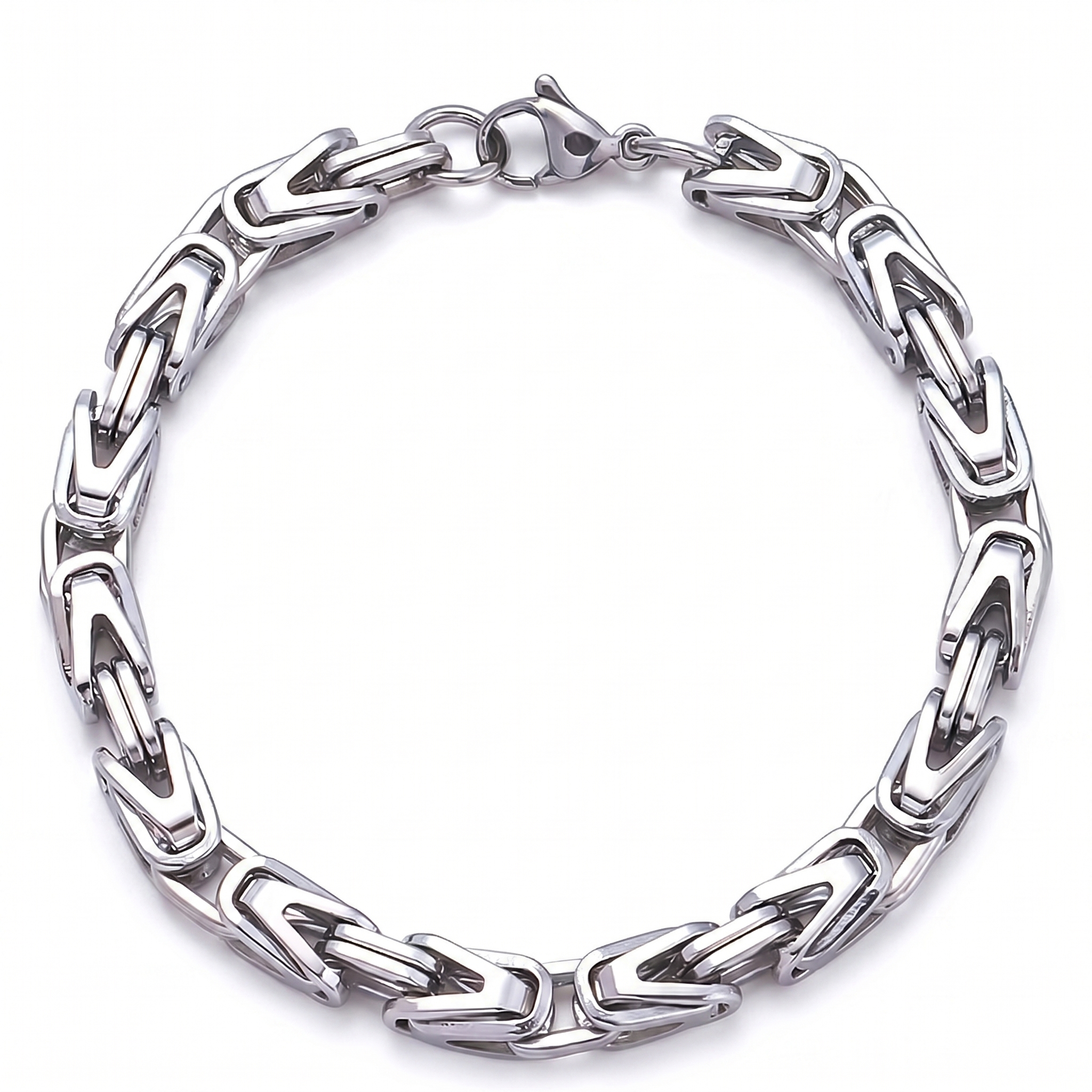 Armband Lucian mit Kronengliedern in Weißgold