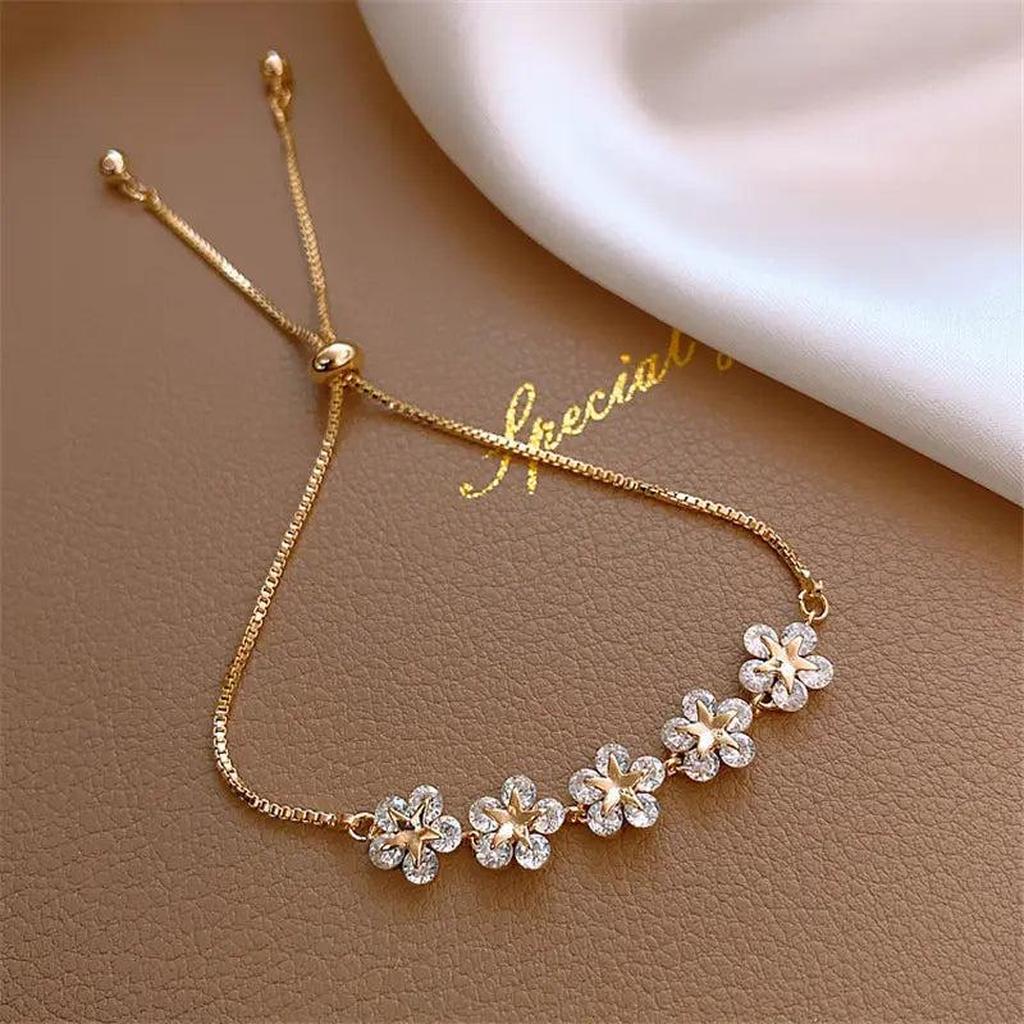 Margeritenarmband mit Kristall in Gold – Ansicht 2