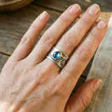 Meditationsring mit blauem Stein – Ansicht 2