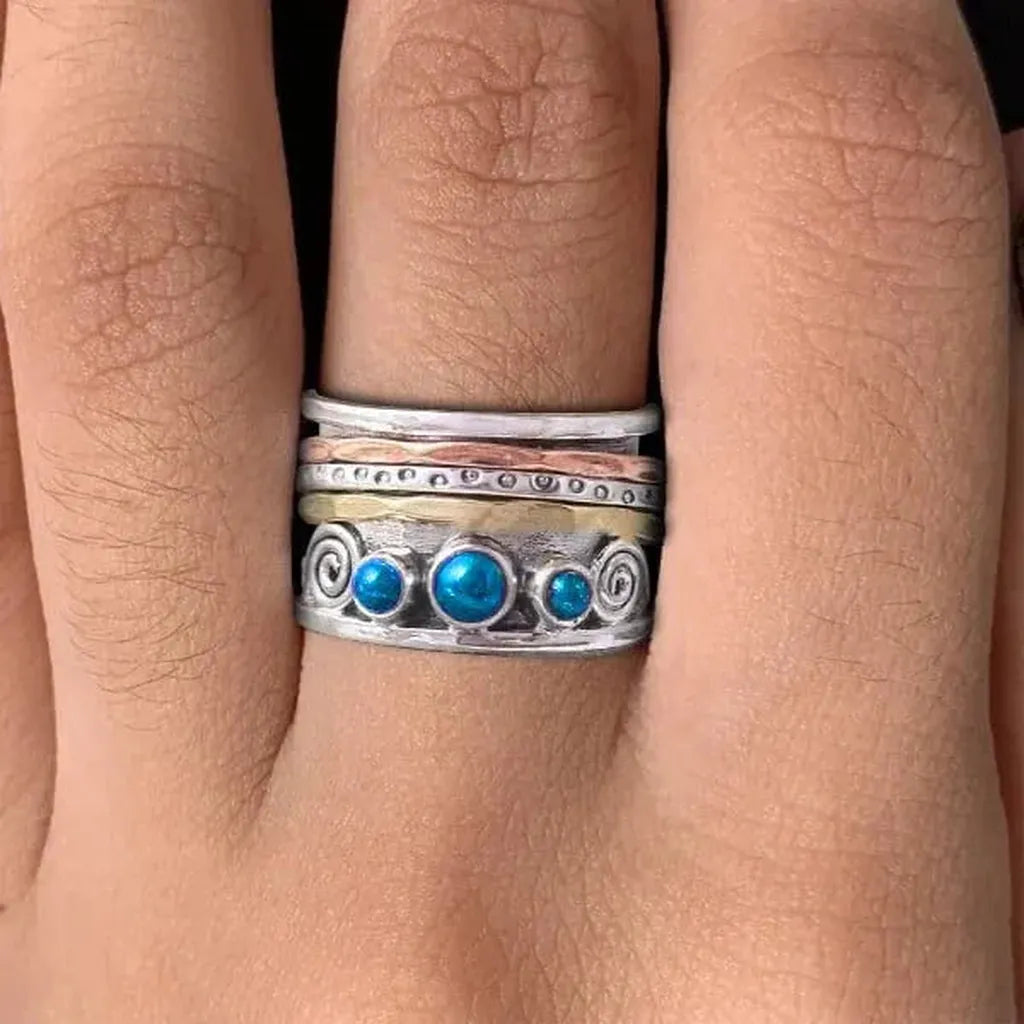 Boho-Meditationsring mit Saphir