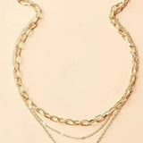 Mehrlagige Retro-Kette mit goldenem Anhänger – Ansicht 3