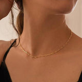 Mehrlagige Rubin-Halskette mit Büroklammer-Kette in Gold – Ansicht 2