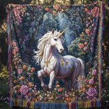 Gewebte Decke – Einhorn im Mondschein