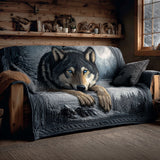 Gesteppter Sofabezug – mit Wolf
