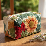 Gesteppte Kosmetiktasche mit Morgenblume