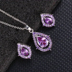 Set Nadine: Halskette und Ohrringe mit Amethyst – Ansicht 2