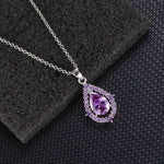 Set Nadine: Halskette und Ohrringe mit Amethyst – Ansicht 3