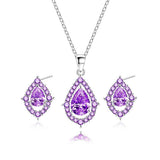 Set Nadine: Halskette und Ohrringe mit Amethyst