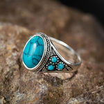 Ring „Nomade“ mit blauem Stein in Weißgold – Ansicht 3