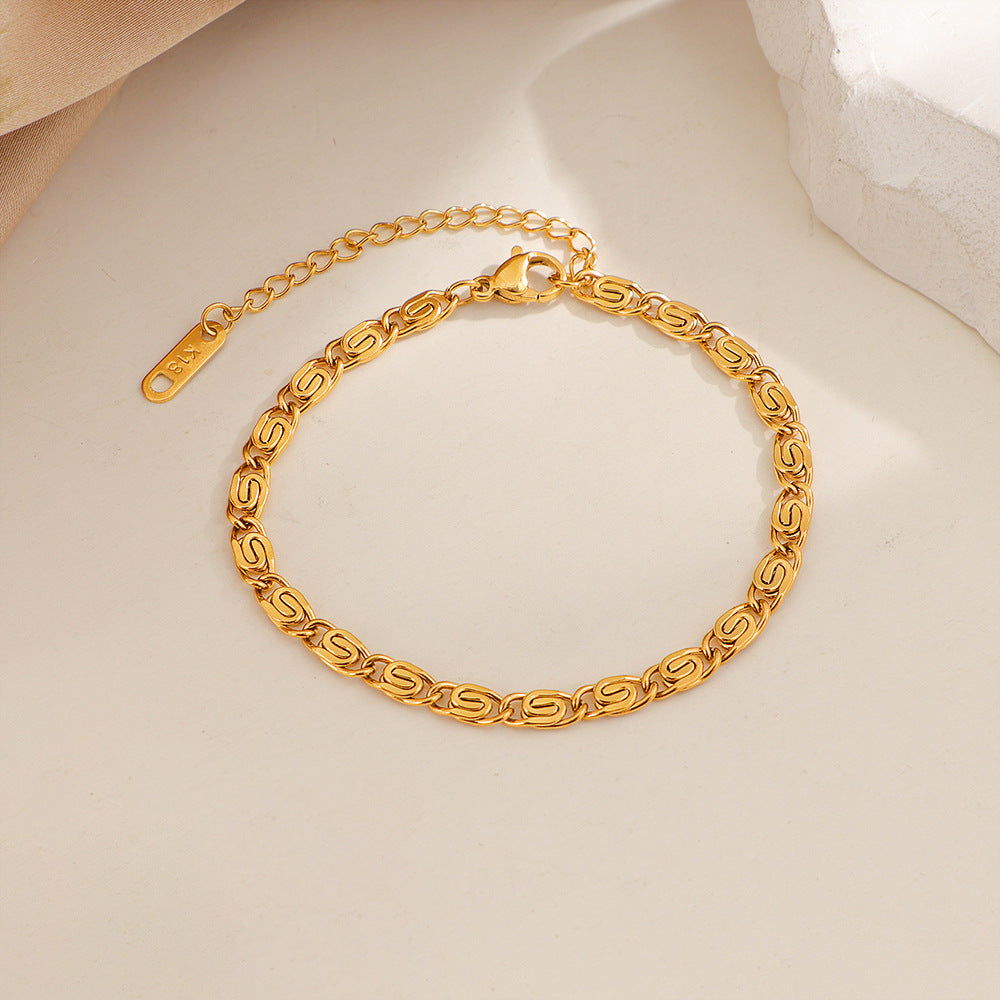 Geflochtenes Kettenarmband Nusa in Gold