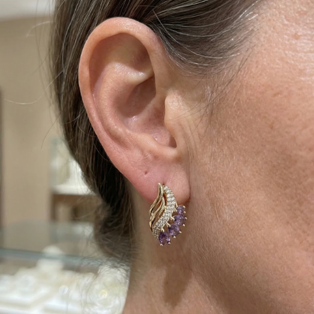 Violette Federohrringe Nyvella in Roségold