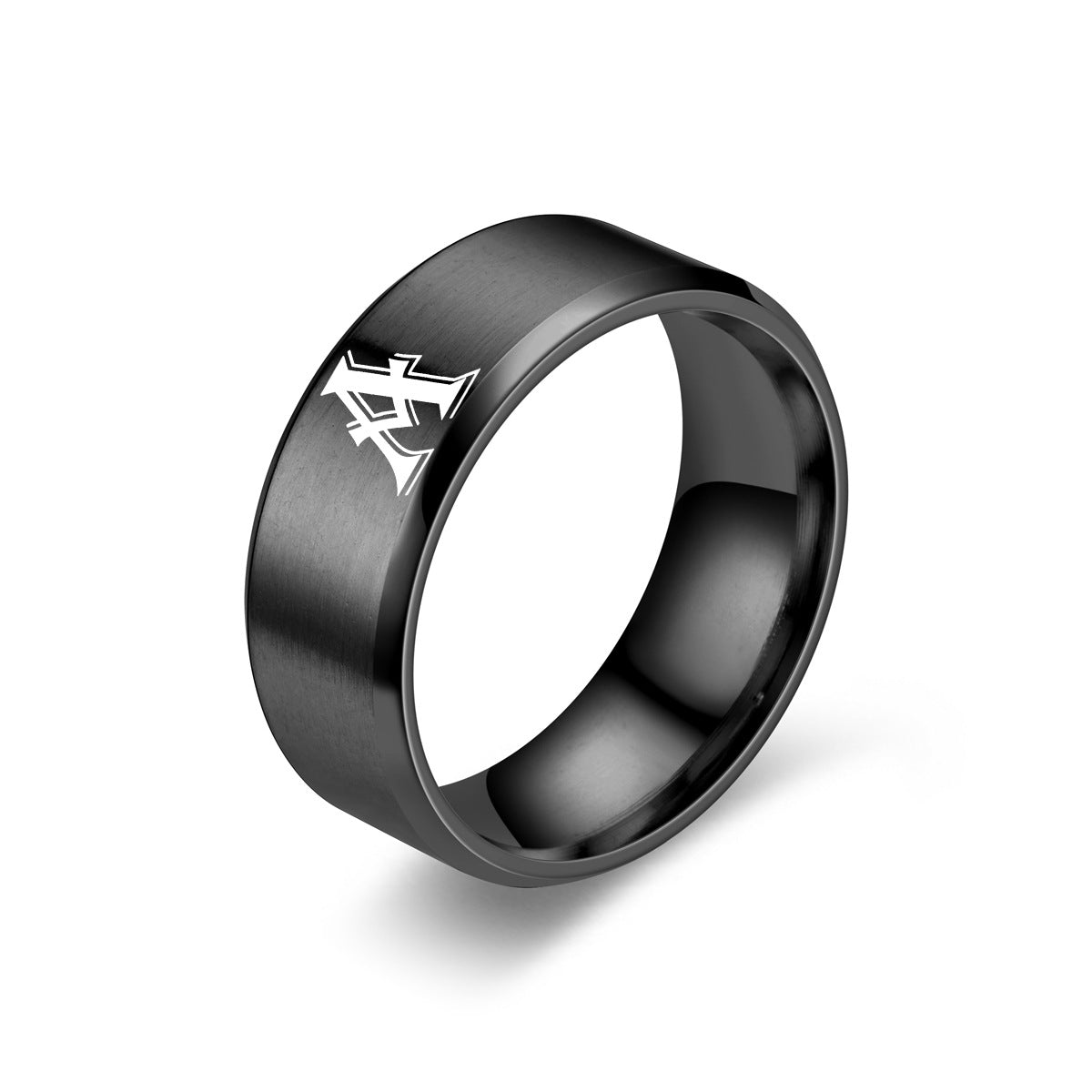 Initialenring mit Obsidian