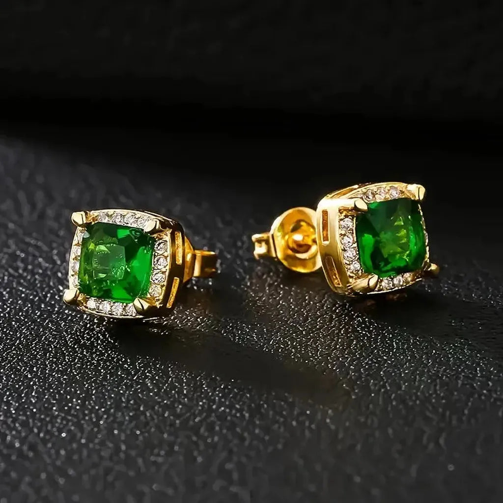 Ohrringe „Karina“ mit smaragdgrünem Stein