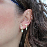 Ohrringe Mond und Stern in Gold mit Opal – Ansicht 2