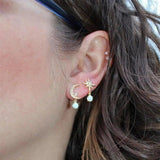 Ohrringe Mond und Stern in Gold mit Opal – Ansicht 2