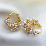 Vintage-Ohrringe in Gold mit Perlen