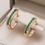 Ohrringe mit Smaragd und Zirkonia in Gold
