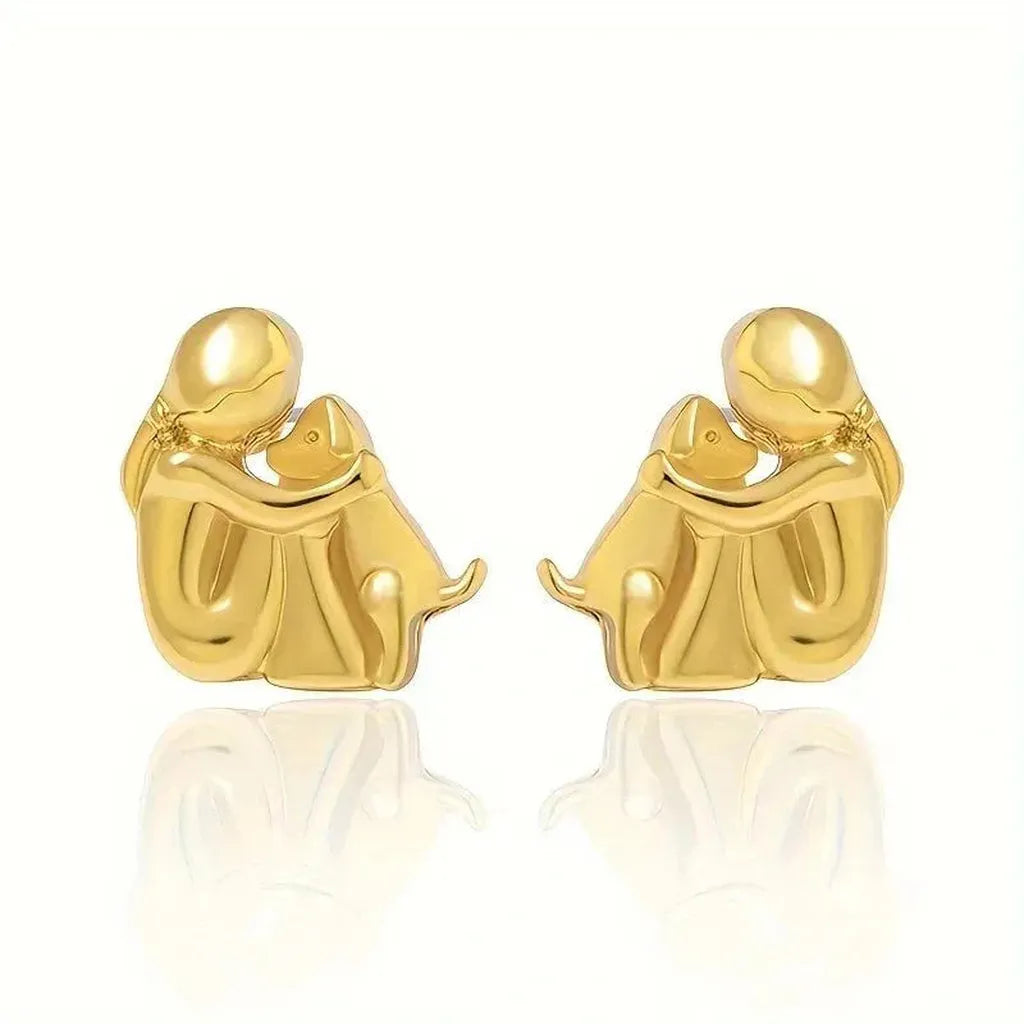 Zweifarbige Ohrringe in Weißgold und Gold – Ansicht 6