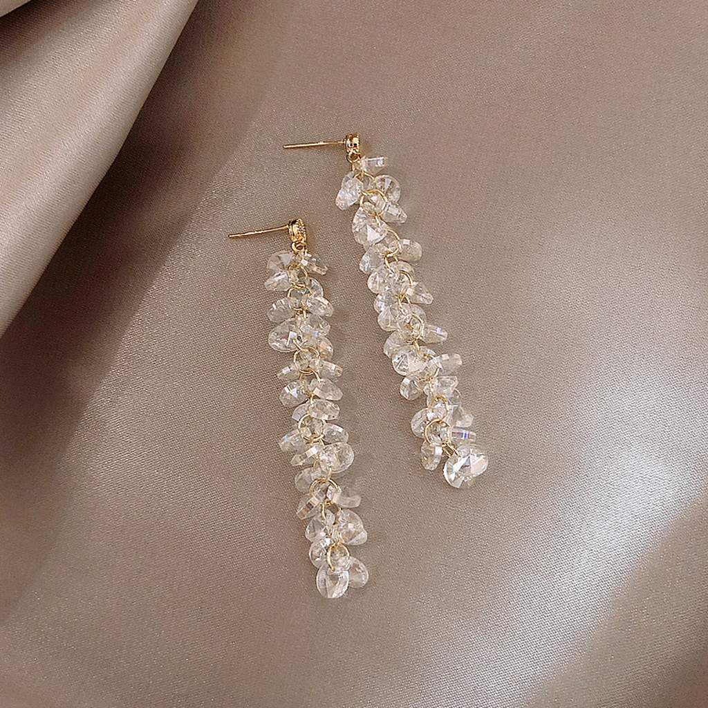 Ohrringe mit Anhänger in Gold mit Zirkonia