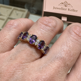 Violetter Wappenring Orlina in Roségold