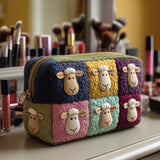 Gesteppte Kosmetiktasche aus Patchworkstoff