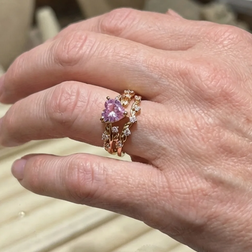Ring-Set „Petalherz“ in Gold