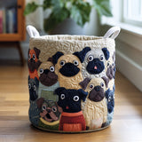 Gesteppter Wäschekorb – Mops