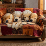 Gesteppter Sofabezug – mit Golden Retriever