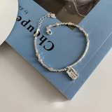 Quadratisches Weißgold-Armband „Liebe“ – Ansicht 2