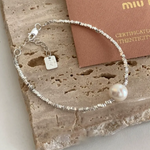 Quadratisches Weißgold-Armband „Liebe“ – Ansicht 3