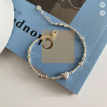 Quadratisches Weißgold-Armband „Liebe“