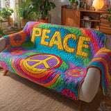 Gesteppter Sofabezug – im Hippie-Stil