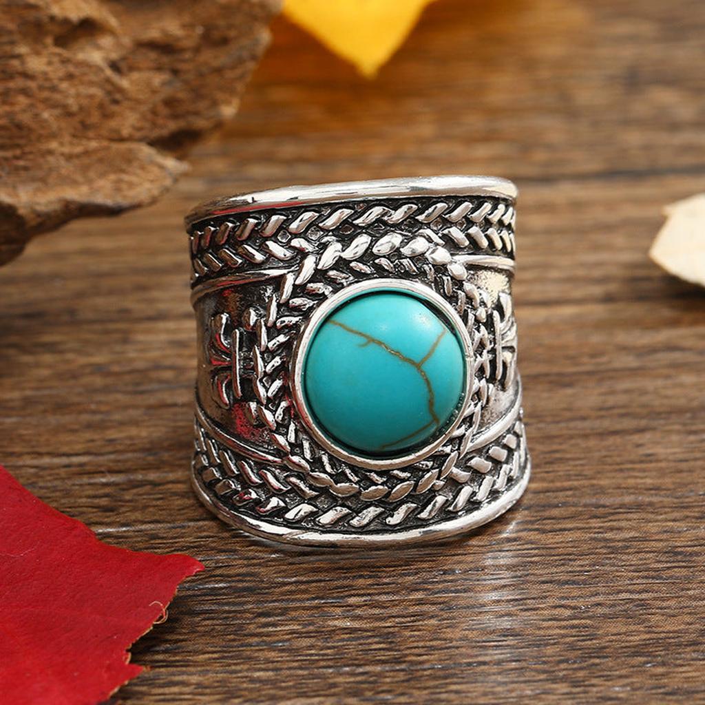 Offener Ring Ravik mit Stein in Weißgold – Ansicht 2