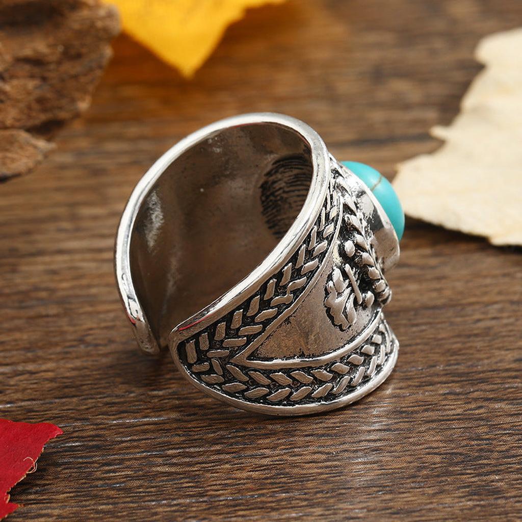 Offener Ring Ravik mit Stein in Weißgold – Ansicht 3