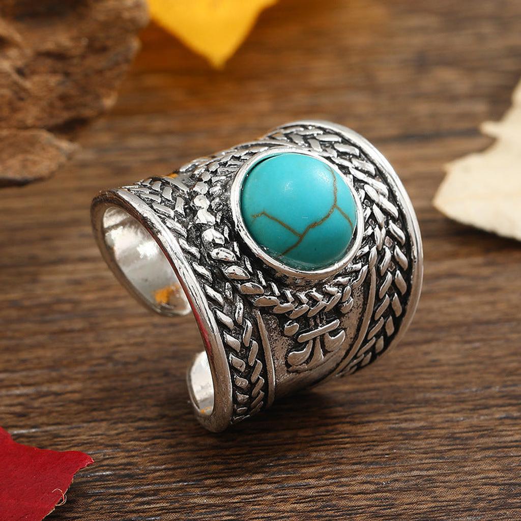 Offener Ring Ravik mit Stein in Weißgold