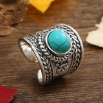 Offener Ring Ravik mit Stein in Weißgold