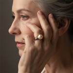 Retro-Goldring mit Perle – Ansicht 3