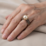 Retro-Goldring mit Perle – Ansicht 4