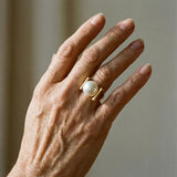 Retro-Goldring mit Perlenbesatz – Ansicht 2