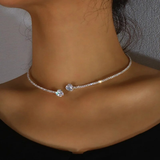 Retro-Kette mit doppelter Zirkonia-Reihe