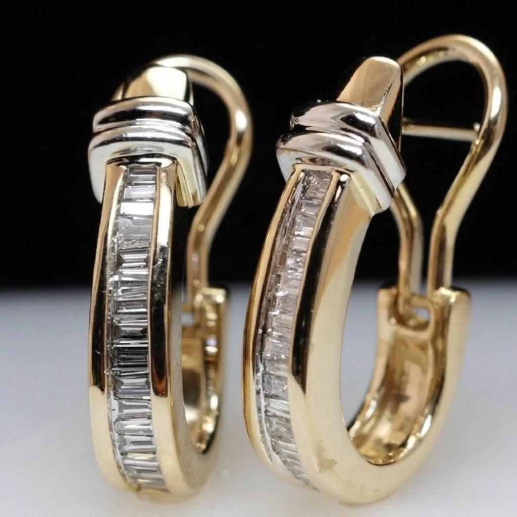 Retro-Ohrringe in Gold mit Zirkonia