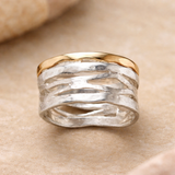 Retro-Ring „Oco“ in Gold und Weißgold