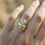 Retro-Ring-Set in Gold mit Zirkonia – Ansicht 2